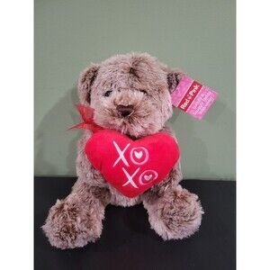 Dan Dee 12" tall Valentine Teddy Bear with Heart saying XO XO